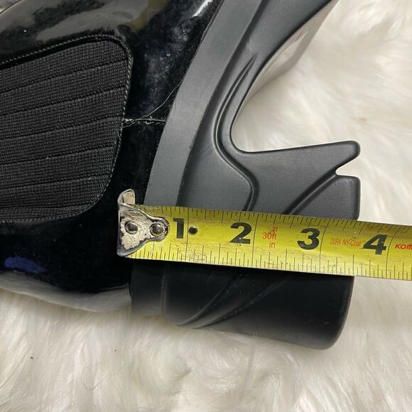 EGO Synthetic Black patent and knitted thigh high chunky platform boots SZ10.5 - Picture 8 of 10